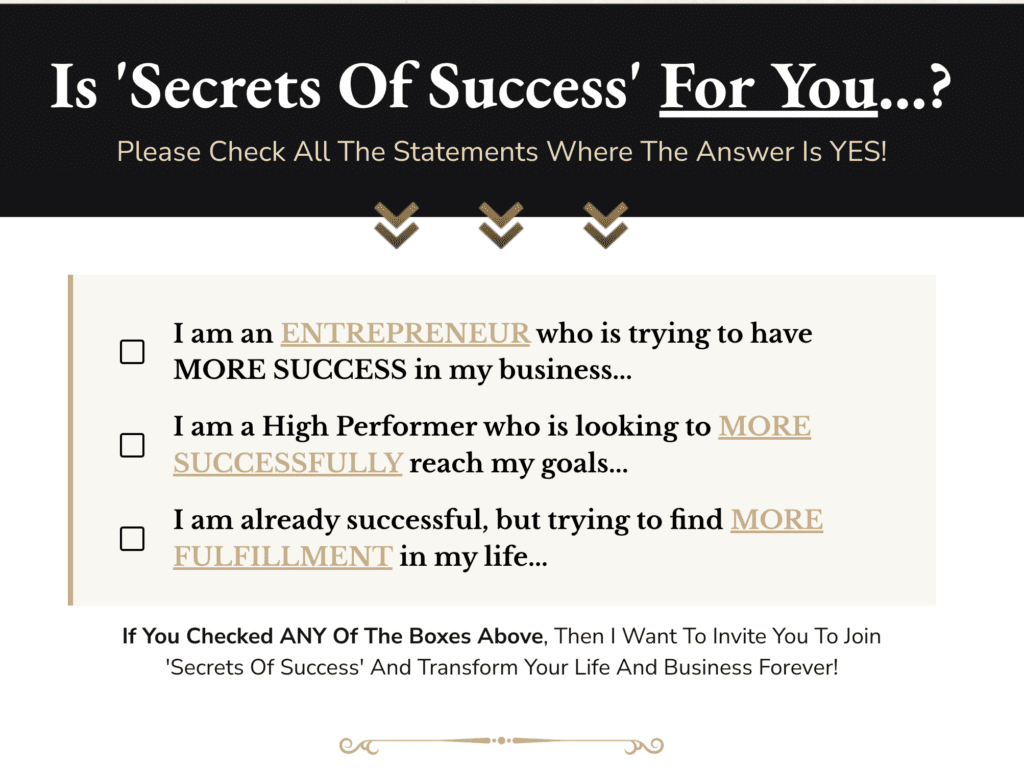 How to Know if Secrets of Success is For You?