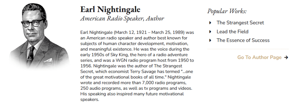 Earl Nightingale - Secrets of Success Audio Book